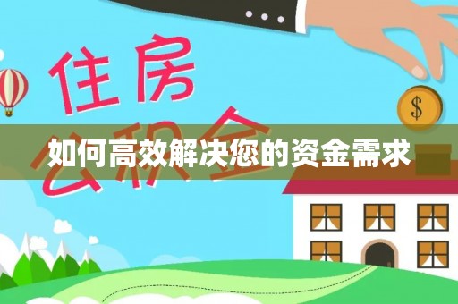 大洼如何高效解决您的资金需求